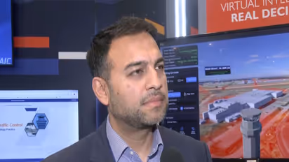 Murtaza Ahmed, Chief Growth Officer for the Civilian Business Group at US based Science Applications International Corporation speaking at Dubai Air Show (Photo: ANI)