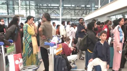 Stranded Passengers outside an Airport (Photo/ANI) 