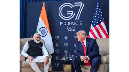 Prime Minister Narendra Modi and US President Donald Trump during a bilateral meeting on the sidelines of the G7 Summit in Évian-les-Bains, France. (Photo: X/@narendramodi)