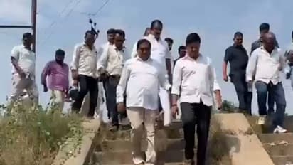 BRS Party MLAs and senior leaders inspected the Kannepalli Pump House and Medigadda Barrage of the Kaleshwaram project (Photo/BRS)