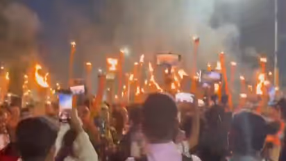 Visual from the torchlight protest (Photo/ANI)