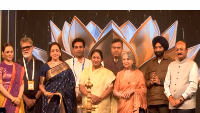 Delhi CM Rekha Gupta with Bollywood diginitaries at IFFD 2026 (Photo/ANI)