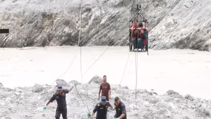 Makeshift zip line restores connectivity in flood-hit Trishuli (Photo:ANI)
