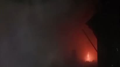 Fire breaks out in scrap shop in Lucknow. (Photo/ANI)