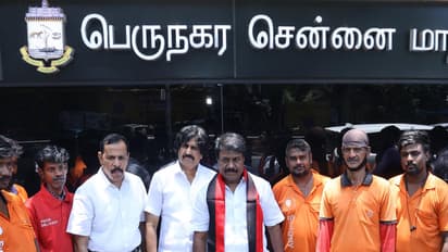 DMK candidate N Chittrarasu visits CIG Workers Lounge in Anna Nagar (Photo/X/@nchitrarasu)