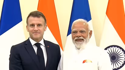 Prime Minister Narendra Modi with the French President Emmanuel Macron (Photo/ANI)