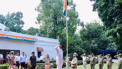 Union Minister Prahlad Joshi hoists National Flag (Photo/X/@JoshiPralhad)