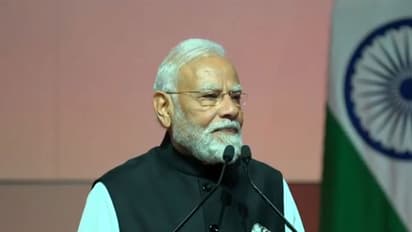 Prime Minister Narendra Modi at the interaction with the Indian community and students (Photo/ANI)