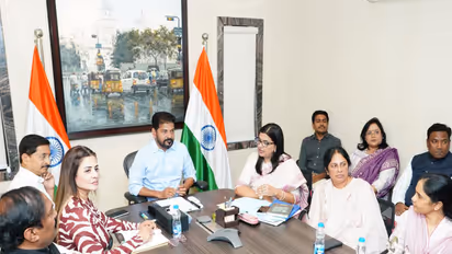 Telangana Chief Minister A Revanth Reddy meeting with representatives of various corporate companies. (Photo/CMO)