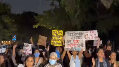 Students protest in Delhi (Photo/ANI)