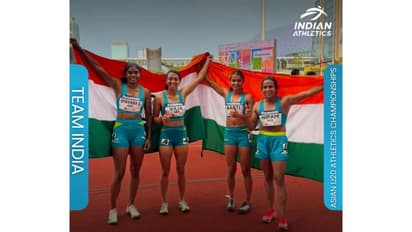 The Indian women's 4x100 m relay team. (Photo: @afiindia X)