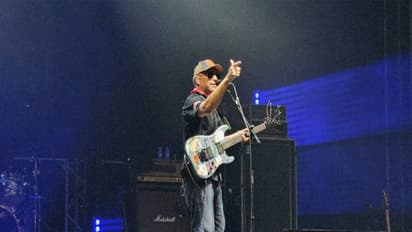 Grammy-winning guitarist and Rock&Roll; Hall of Fame inductee Tom Morello duinrg his concert in Gurugram (Photo/ANI)