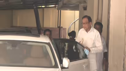 Congress MP P Chidambaram outside his residence in Chennai (Photo/ANI)
