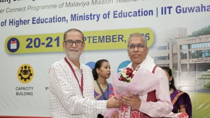 Director IIT Guwahati Prof. Devendra Jalihal felicitating the workshop participants (Photo/ANI)