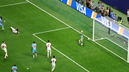 Soccer Football - FIFA World Cup 2026 - Round of 32 - England v DR Congo - Atlanta Stadium, Atlanta, Georgia, U.S. - July 1, 2026 DR Congo's Brian Cipenga scores their first goal. (Photo: REUTERS/Siphiwe Sibeko)