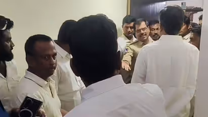 Telangana police at BRS MLC Tata Madhu's residence (Photo/ANI)