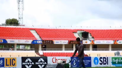 Preparations going at the venue ahead of the match at Shillong. (Photo: AIFF/Durand Cup)