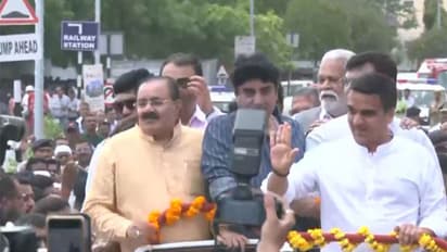 Gujarat Deputy Chief Minister Harsh Sanghavi (right) (Photo/ANI)