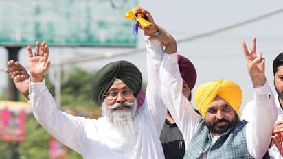 Punjab Chief Minister Bhagwant Singh and AAP's candidate Harmeet Singh Sandhu (Photo/@BhagwantMann)