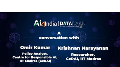 Krishnan Narayanan and Omir Kumar from CeRAI, IIT Madras discussed the role of digital platforms and AI technologies reshaping work for millions of gig workers in India. (Photo: Youtube/AI4India Org)