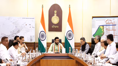 Haryana CM Nayab Singh Saini chairing meeting (Photo: x/@cmohry)