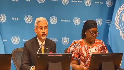 EAM S Jaishankar with Sara Beysolow Nyanti, Minister for Foreign Affairs of the Republic of Liberia. (Photo: ANI)