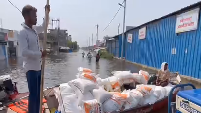 Boats are being used deliver relief supplies to affected families (Photo/ANI)