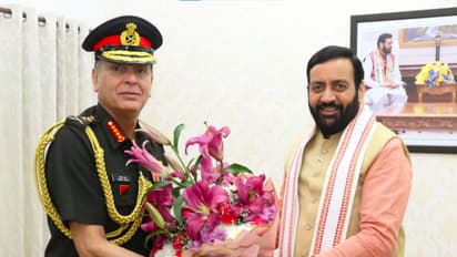 Army Chief General Dhiraj Seth with Haryana Chief Minister Nayab Singh Sain (Photo/X/@cmohry)