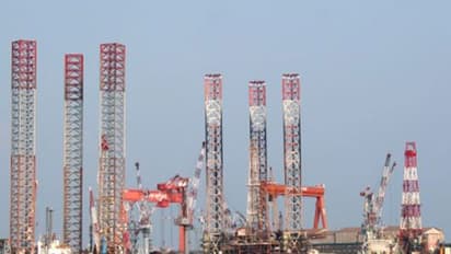A view of oil rigs at Cochin Shipyard (Photo credit/cochinshipyard.in)