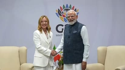 Italian PM Giorgia Meloni and PM Narendra Modi (Photo/ ANI DD)