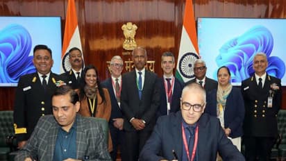 Ministry of Defence officials ink contract for the Black Shark Torpedoes. (File Photo/ PIB)