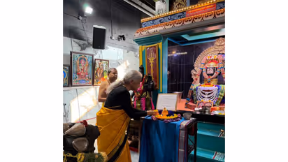Sitharaman lights Moksha Deepam for flood victims (PHOTO/ @nsitharamanoffc)