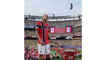 Earling Haaland leads the Norwegian 'Viking Row' (Photo: X/@nff_landslag)
