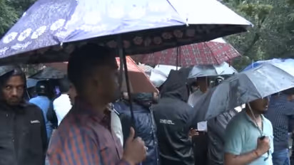 Protest outside Project Bhavan (Photo/ANI)