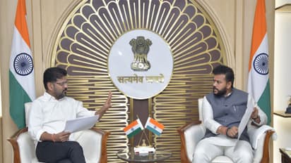 Telangana CM Revanth Reddy with Union Civil Avaition Minister Ram Mohan Naidu (Photo/@revanth_anumula)