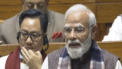 Prime Minister Narendra Modi speaks on occassion 150 years of 'Vande Mataram' in Lok Sabha (Photo/ANI)