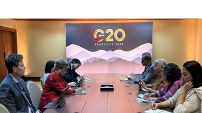 : Union Minister for Finance & Corporate Affairs Nirmala Sitharaman meets Kristalina Georgieva, Managing Director of the International Monetary Fund (Photo/X@FinMinIndia)