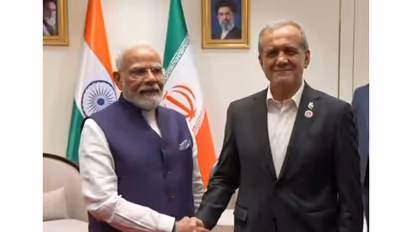 Prime Minister Narendra Modi meets Iranian President Masoud Pezeshkian in Bishkek (Photo/ANI?DD)