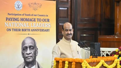 Lok Sabha Speaker Om Birla addressed students in the Central Hall of Samvidhan Sadan (Photo/@LokSabhaSectt)