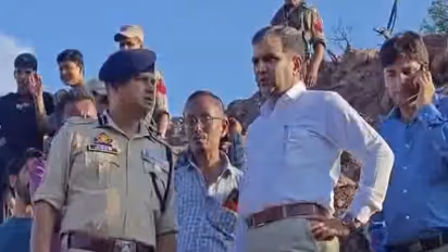 Deputy Commissioner Ramban Mohammad Alyas Khan reviewing the ongoing restoration work (Photo/ANI)