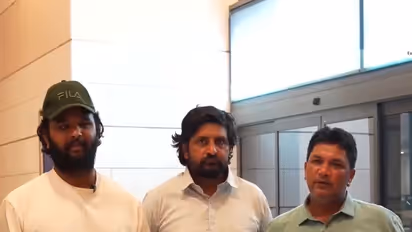 Rescued Indian crew members of MT Jalveer after safely returning home following a coordinated rescue and repatriation operation by Omani authorities and the Indian Embassy in Muscat. (Photo: X/@Indemb_Muscat)