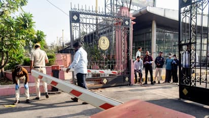 Police teams at the site of the security breach in Delhi Assembly (File Photo/ANI)