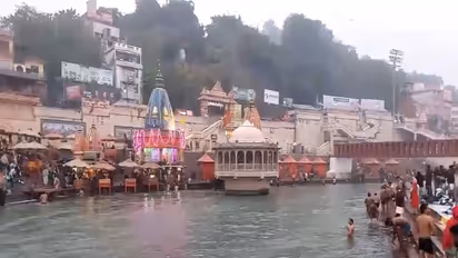Devotees taking holy dips in river Ganga at Har Ki Pauri in Haridwar, Uttarakhand. (Photo/ANI)