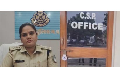 Katni CSP Neha Pachisia (L) and sealed CSP office (R) (Photo / ANI)