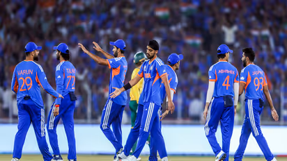 Team India players celebrating (Photo: ANI)