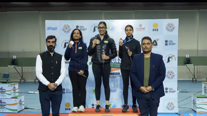 Haryana’s Ameerah Arshad (centre). (Photo: NRAI)