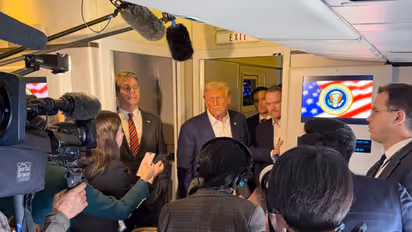 US President Donald Trump interacts with journalists (File Photo/@PressSec)