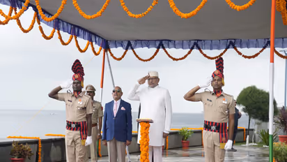 Vice President CP Radhakrishnan Hoists the National Flag at Flag Point, Sri Vijaya Puram (Photo/@VPIndia)