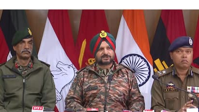 Major General APS Bal (C) during press conference with other security officials (Photo: ANI)