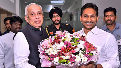YSRCP president Jagan Reddy meet Governor Justice Abdul Nazeer (Photo/ANI)